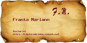 Franta Mariann névjegykártya