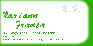 mariann franta business card